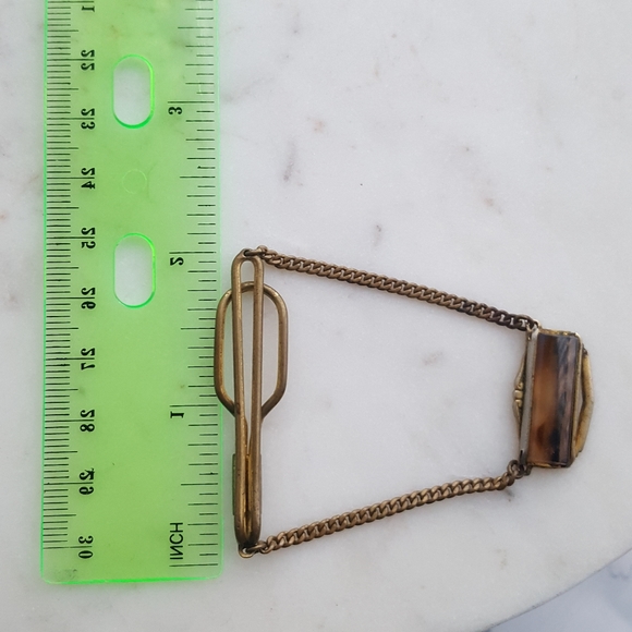 🌙Vtg Dendritic Agate Tie Clip Scene - Picture 7 of 10